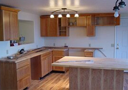 Light wood kitchen cabinets