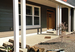 Porch angle of exterior siding