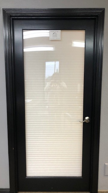 New office door with blinds