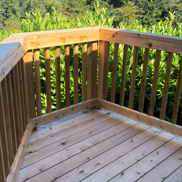 Edges of new deck with interesting angles