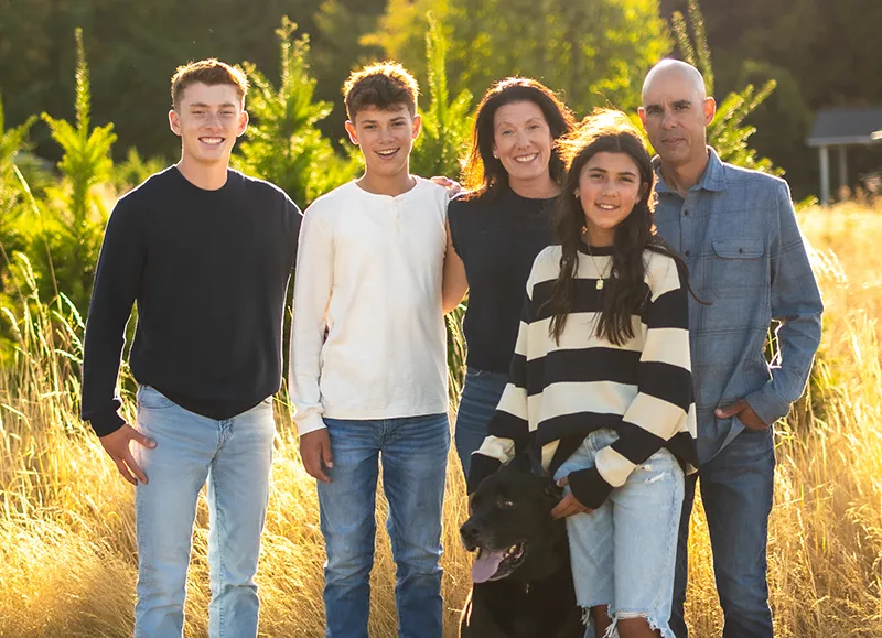 Portrait of co-owner Joe Hoda with family